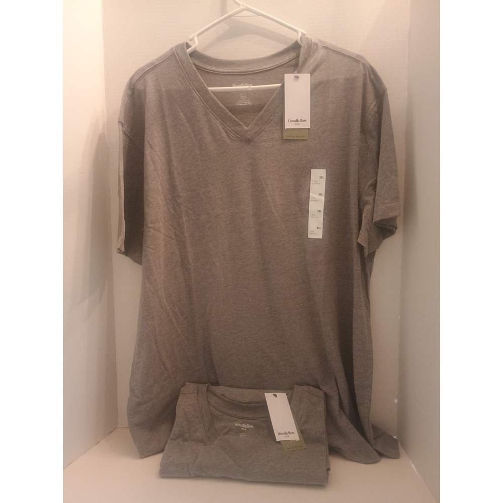 Lot Of 2 Men's Grey V-neck Short Sleeve XXL Goodfellow & Co. NWT